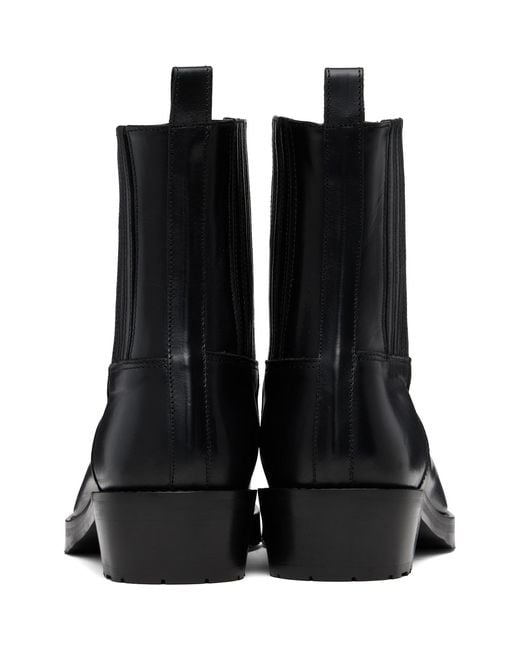 Toga Virilis Black Ssense Exclusive Leather Chelsea Boots for men