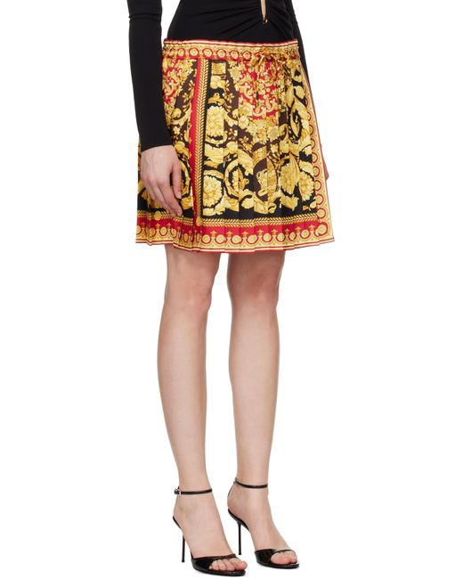 Minijupe De Style Foulard 92 Jaune Et Rouge En Soie À Motif Barocco Versace en coloris Yellow