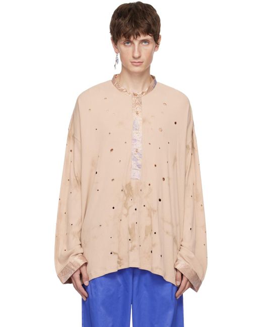 Acne Blue Pink Distressed Shirt for men