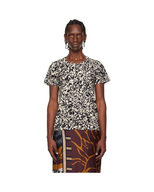 Dries Van Noten Multicolor Off- & Fitted Cotton T-Shirt for men