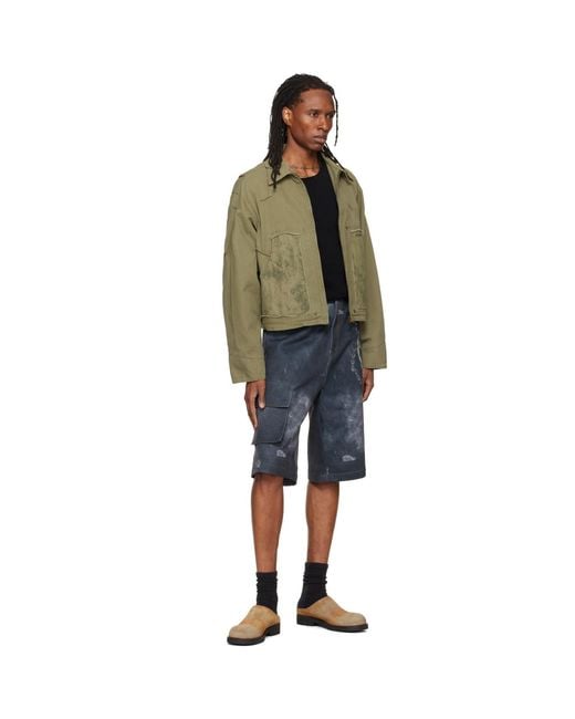 we11done Green Vintage Pin-Tucked Work Jacket for men