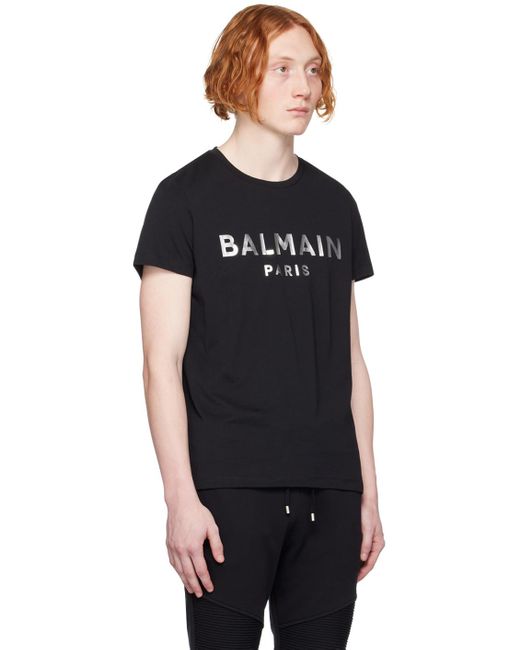 Balmain Black Printed T-shirt for men