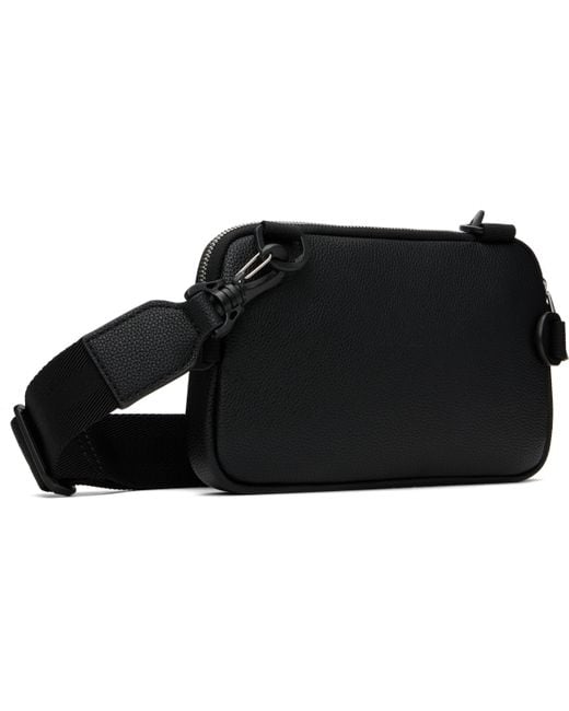 Boss Black Pebble-Grained Faux-Leather Bag for men