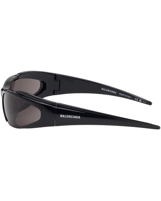Balenciaga Black Reverse Xpander Rectangle Sunglasses for men