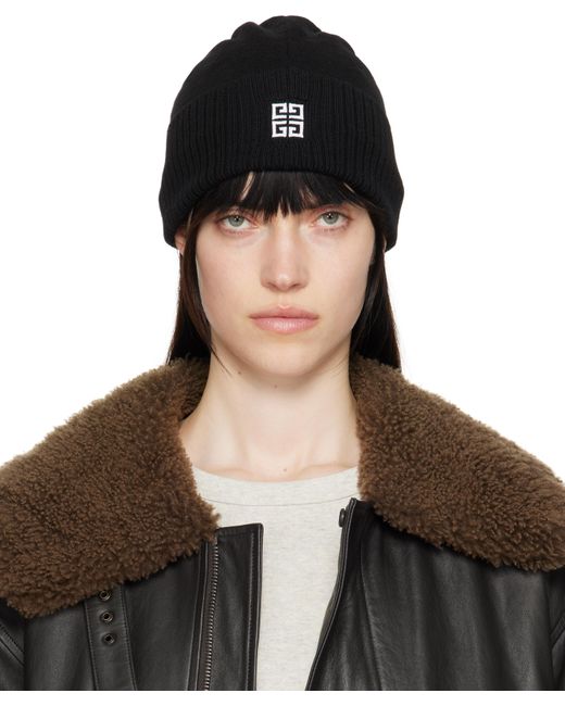 Givenchy Black 4G Wool Beanie