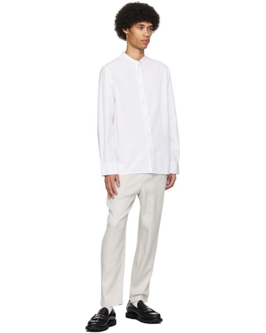 Officine Generale White Gray Paolo Trousers for men