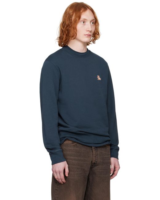 メンズ Maison Kitsuné ネイビー チラックス パッチ レギュラー スウェットシャツ Blue