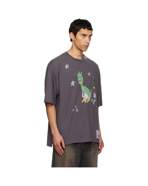 Maison Mihara Yasuhiro Blue Leon Kids Doodle T-Shirt for men