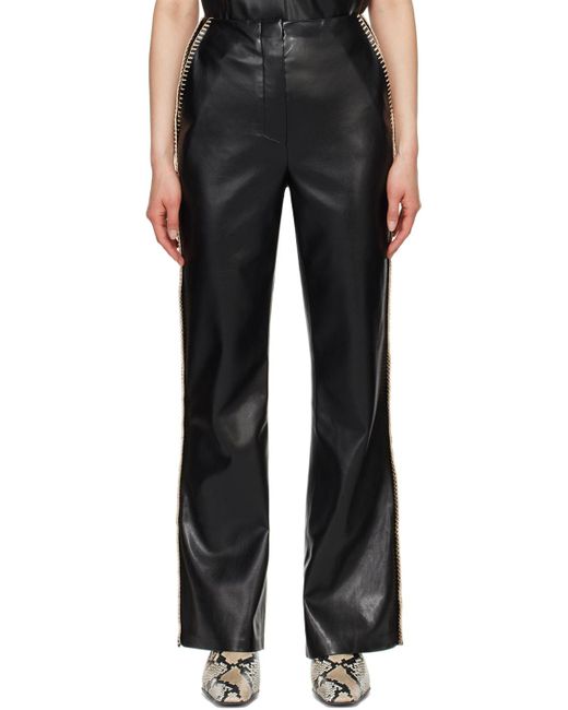 Pantalon manola noir en cuir synthétique Nanushka en coloris Black