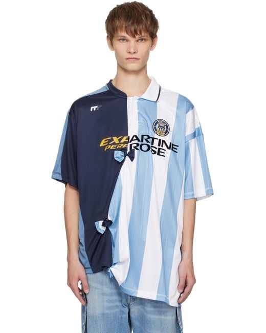 Haut De Football Bleu Et Blanc À Panneaux Martine Rose pour homme en coloris Blue