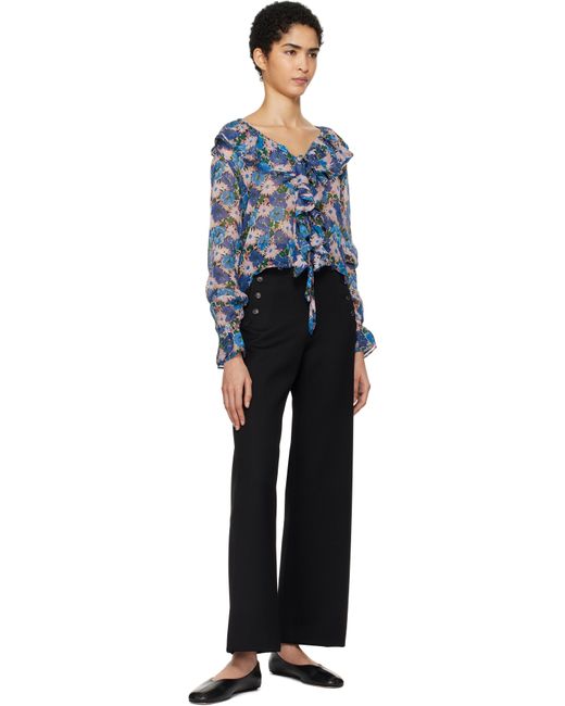 Bode Black Daisy Blouse