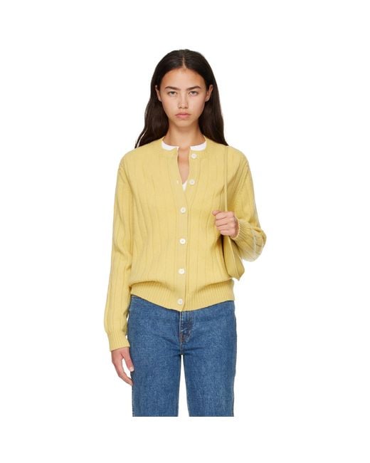 &Daughter Yellow Rooney Rib Cardigan