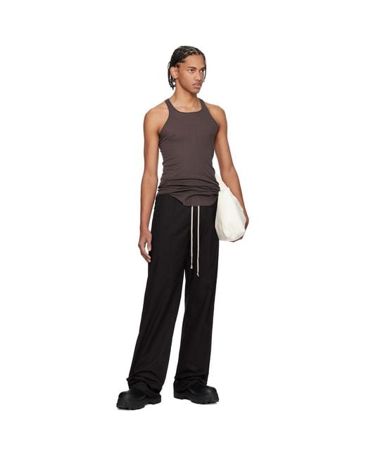 Rick Owens Black Temple Basic Rib Tank Top for men