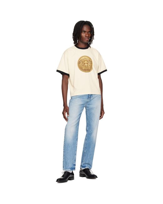 Versace White Printed Cotton-Jersey Regular T-Shirt for men