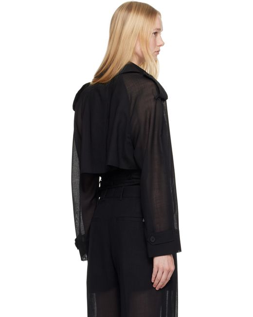 Helmut Lang ブラック クロップド トレンチコート Black