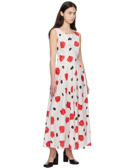 Marni ホワイト Iris コットンポプリン マキシワンピース Red