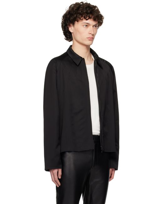 Blouson Noir En Laine À Col Classique Et À Pinces AARON ESH pour homme en coloris Black