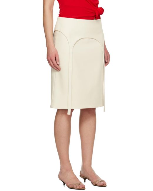 Sandy Liang Natural Off- Halper Midi Skirt