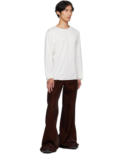 メンズ Cout de la Liberte ブラウン Victor スエード ツイル ワイドパンツ Brown