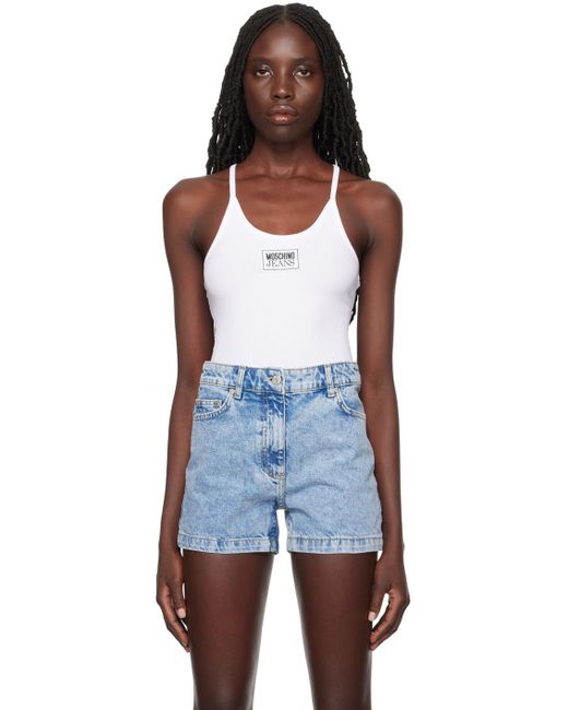 Moschino Jeans Blue Patch Tank Top