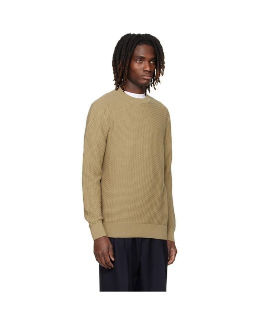 Boss Multicolor Cotton Knitted Structure Sweater for men