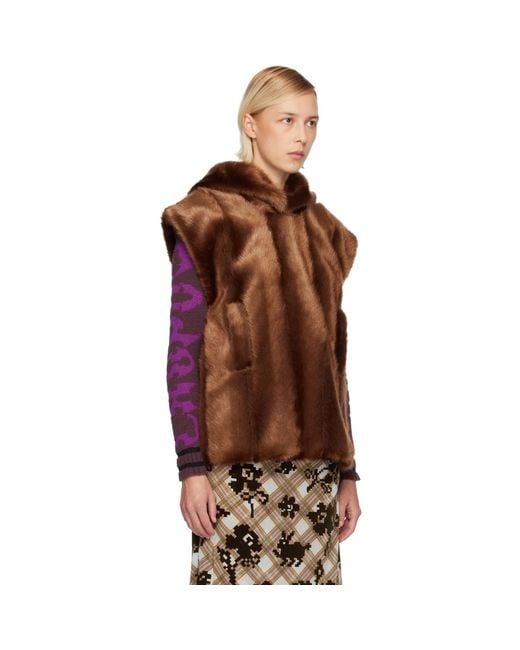 Anna Sui Black Ssense Exclusive Sleeveless Faux-Mink Hoodie