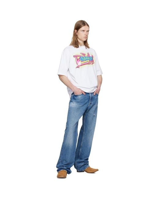 DSquared² White Rebel Tags Loose Fit T-Shirt for men