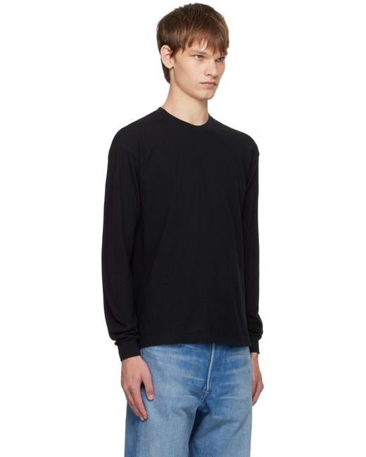 Auralee Black Seamless L/S T-Shirt for men