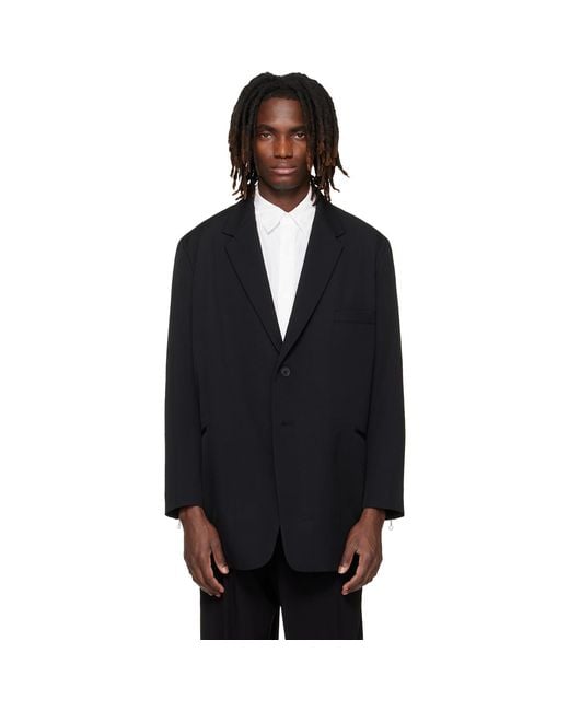 Yohji Yamamoto Black Double Button Blazer for men