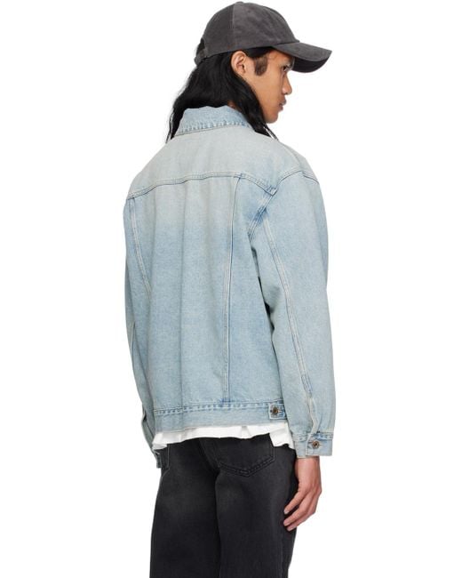we11done Black Washed Denim Jacket for men