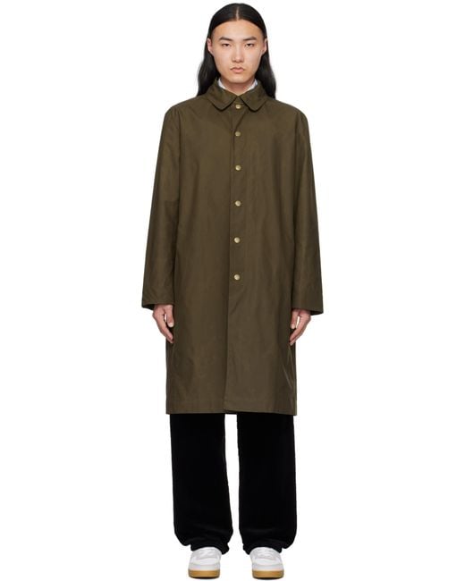 A.P.C. Khaki Arthur Mac Coat in Black for Men | Lyst