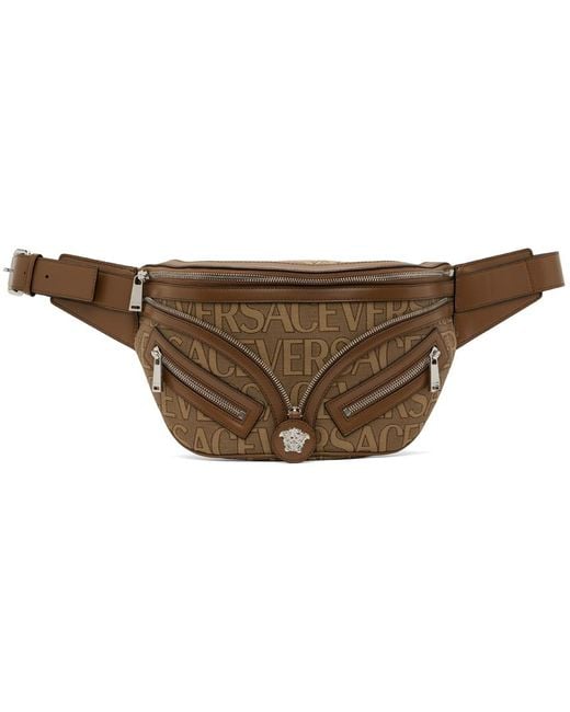 Versace Black Brown Repeat Pouch for men