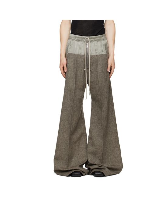 Rick Owens Gray Taupe Tower Wide Bela Trousers for men