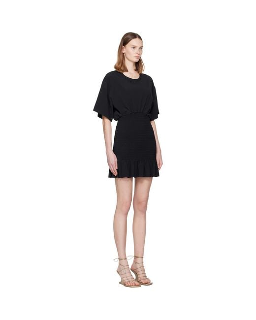 The Attico Black Fluid Cady Minidress
