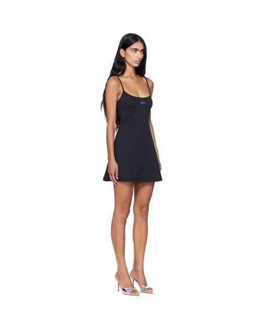 DIESEL Blue Oval D Logo Cotton Minidress