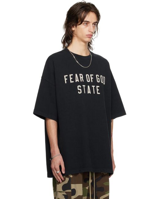 Fear Of God Black Crewneck T-Shirt for men