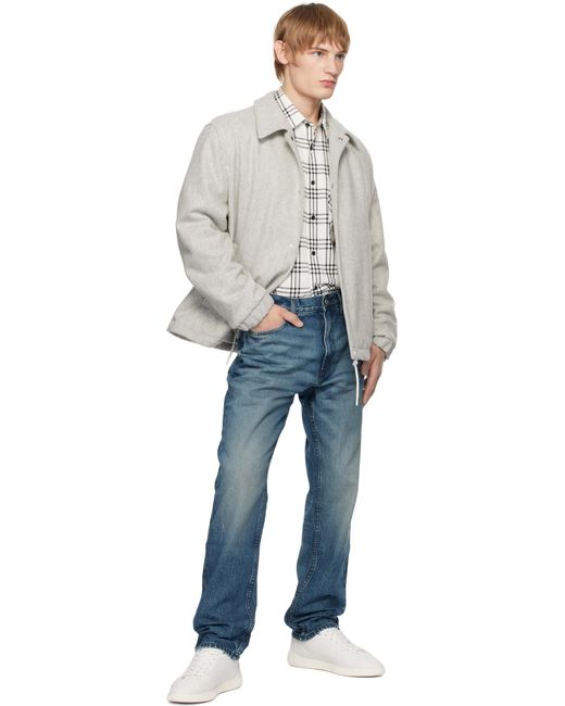 HUGO Gray Regular-Fit Padded Coach Jacket for men