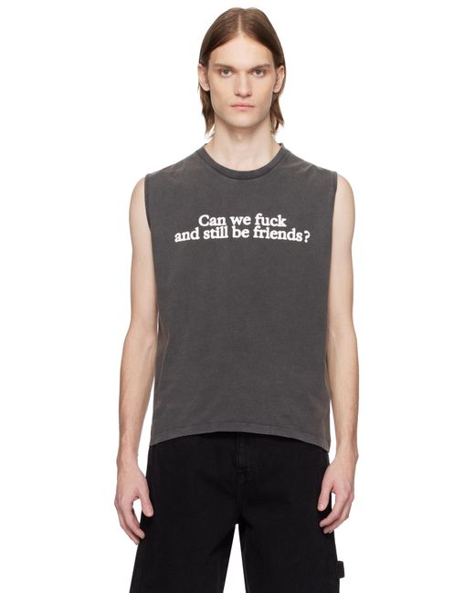Carne Bollente Black Ssense Exclusive Benefits With Friends Tank Top for men