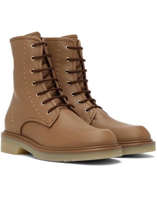 Max Mara Brown Tan Urban Combat Boots