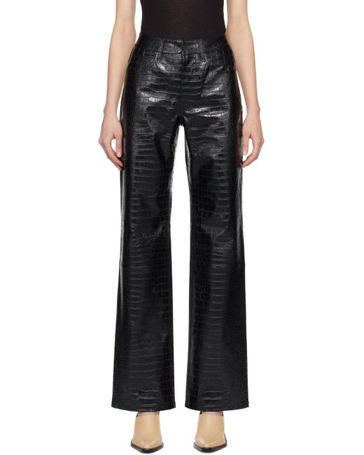 Pantalon bonnie noir en cuir synthétique Frankie Shop en coloris Black