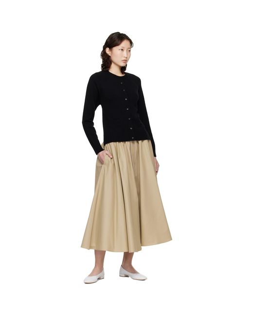 Cordera Black Merino Wool Open-Back Cardigan