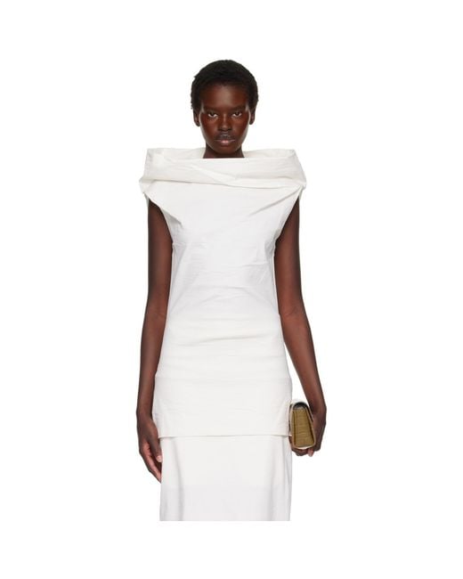 Issey Miyake White Off- Allow Top