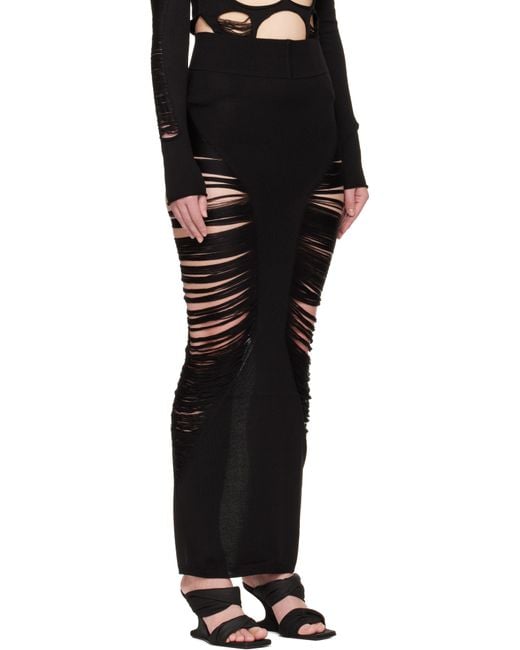 Rick Owens Black Hollywood Pillar Maxi Skirt