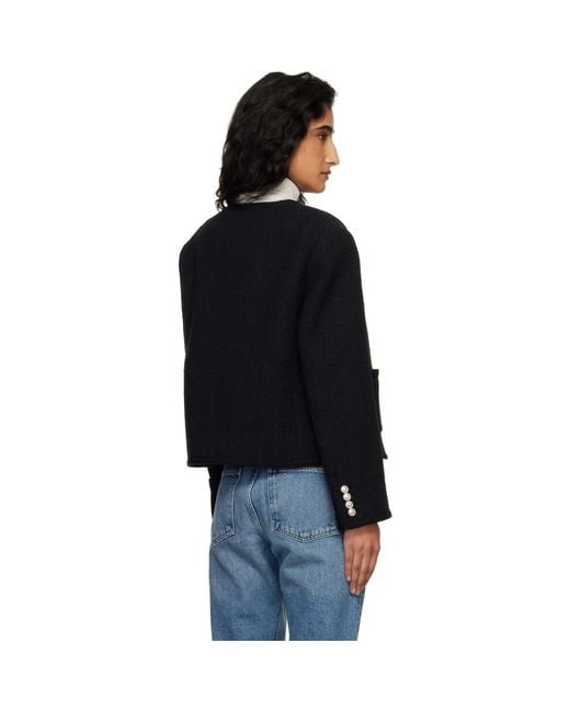 DUNST Black Classic Boucle Tweed Jacket