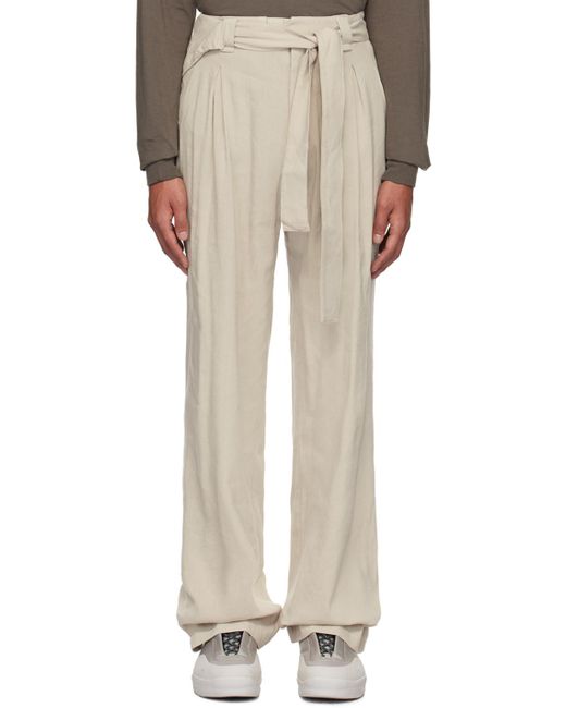 Hyein Seo Natural Detachable Pouch Trousers for men