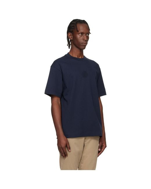 Boss Blue Emed-Logo T-Shirt for men