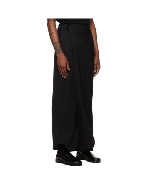 Kiko Kostadinov Black Cursus Drape Trousers for men