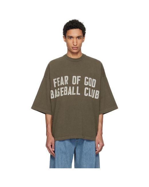 Fear Of God Green Baseball Club T-Shirt for men