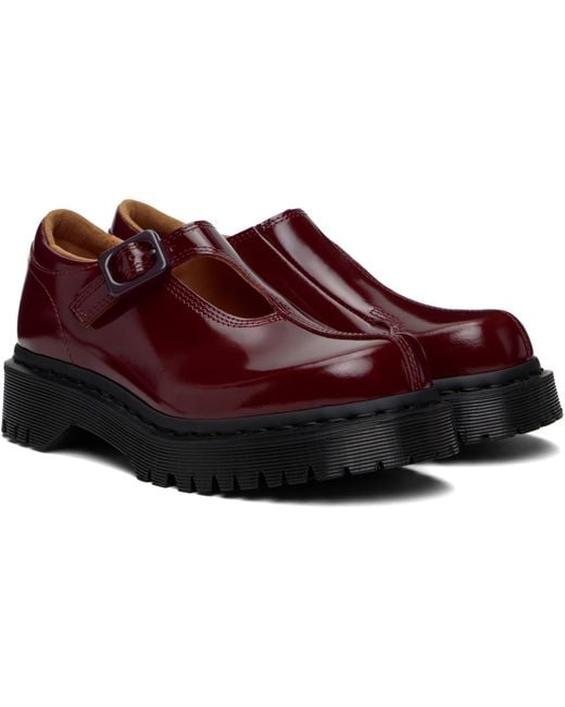Dr. Martens Burgundy Rejena Mary Jane Laquered Leather Loafers