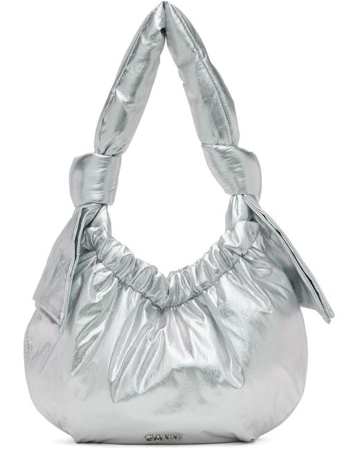 Ganni Gray Silver Small Occasion Bag